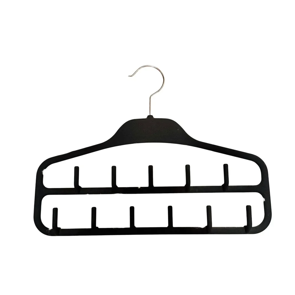 Black Multi-Hook Belt Tie‎ Scarf Accessory Closet Organizer Hanger 11 Hooks